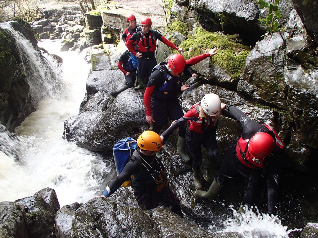 Gorge scrambling in the Brecon Beacons