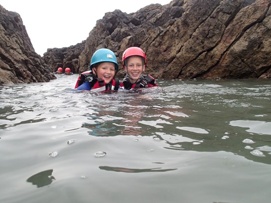 Family coasteering Coasteering on the Gower